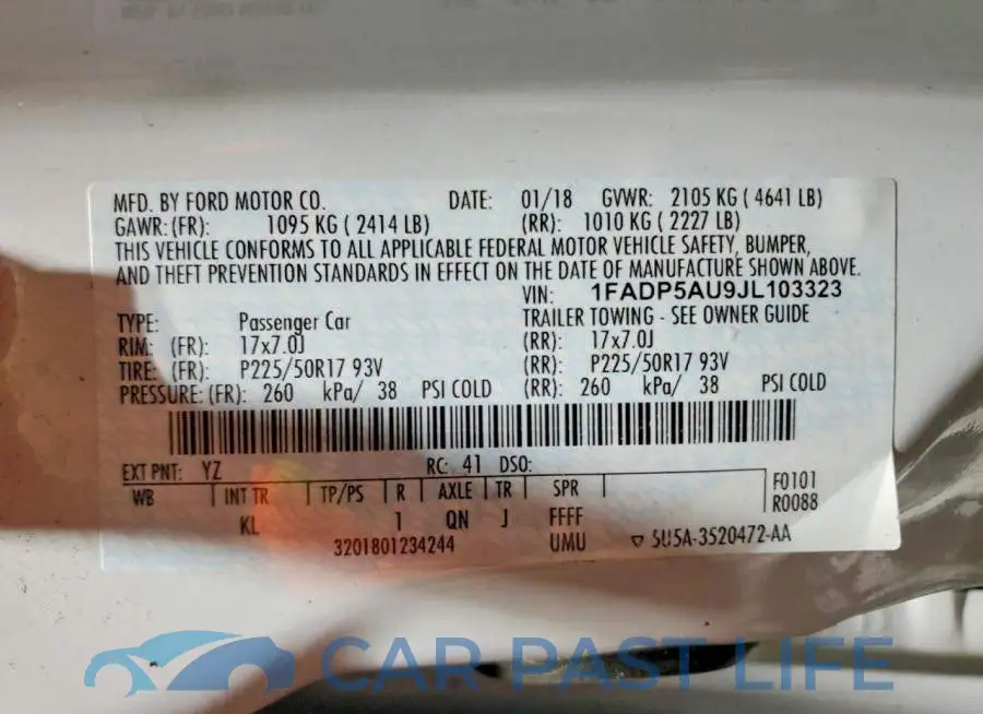 1FADP5AU9JL103323# 14