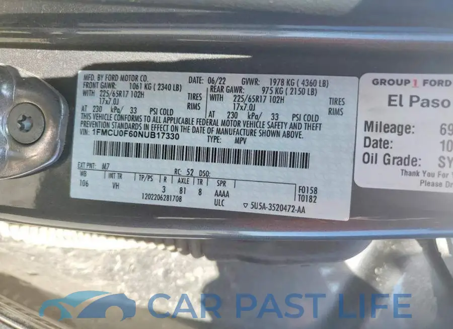 1FMCU0F60NUB17330# 14