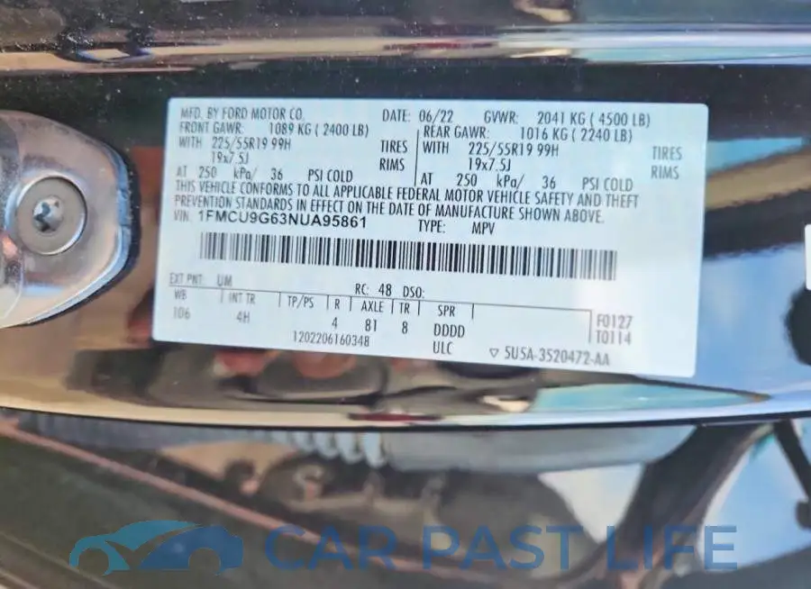 1FMCU9G63NUA95861# 13