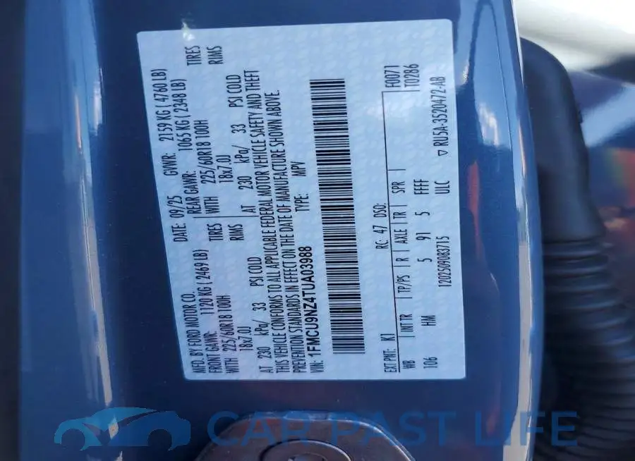1FMCU9NZ4TUA03988# 12