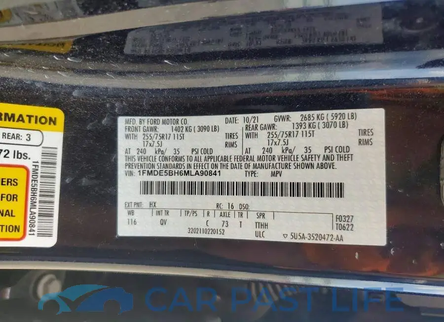 1FMDE5BH6MLA90841# 13