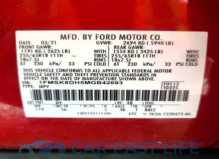 1FMSK8DH5MGB42693# 13