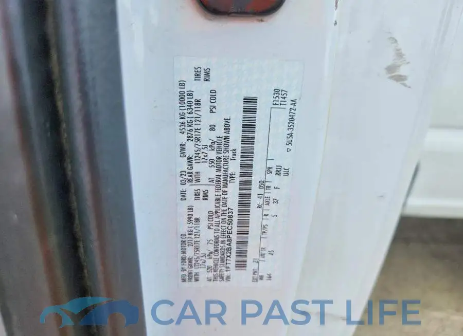 1FT7X2BA8PEC50837# 12