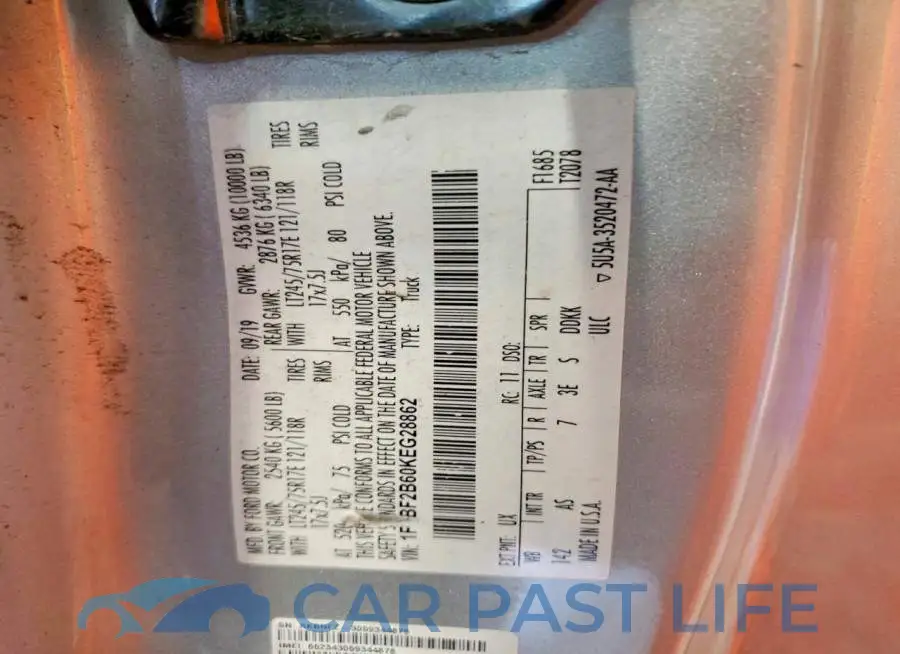 1FTBF2B60KEG28862# 12