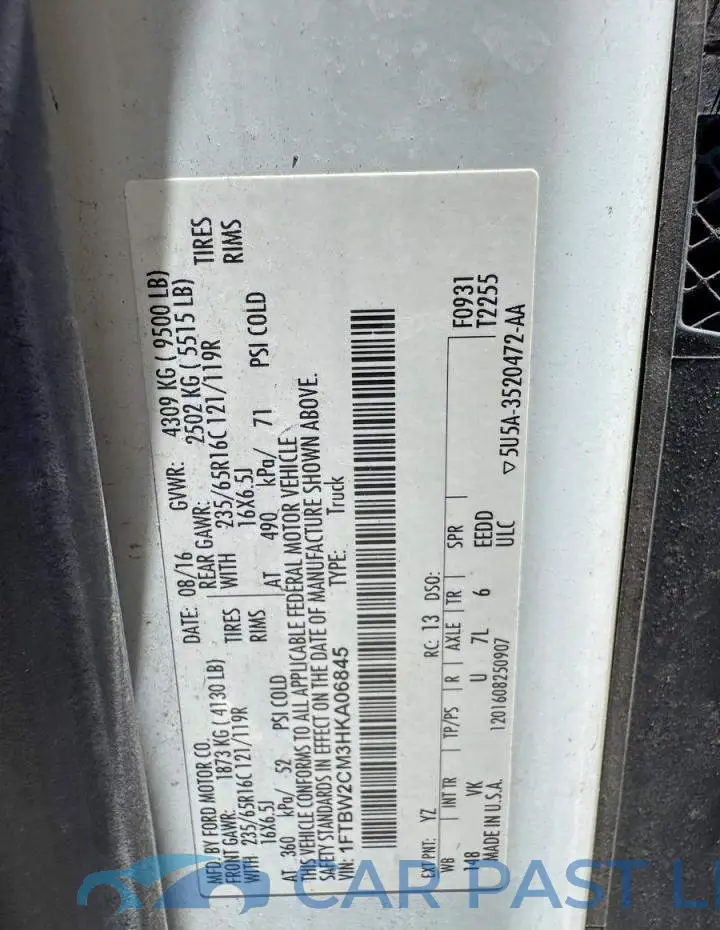 1FTBW2CM3HKA06845# 10