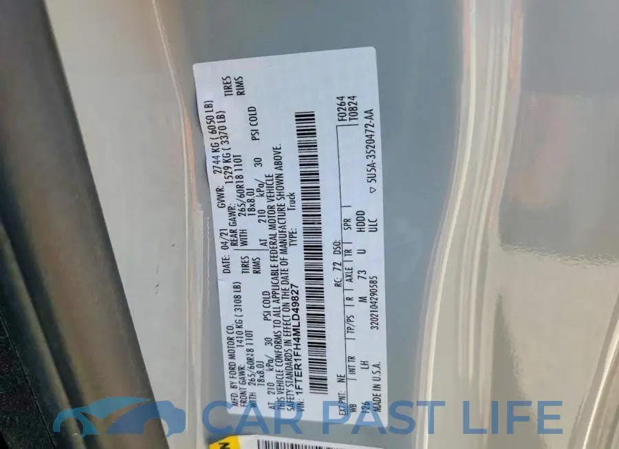 1FTER1FH4MLD49827# 12