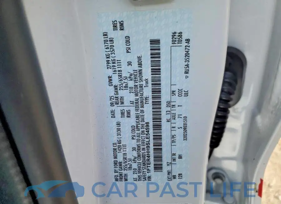 1FTER4HH9SLE54598# 12