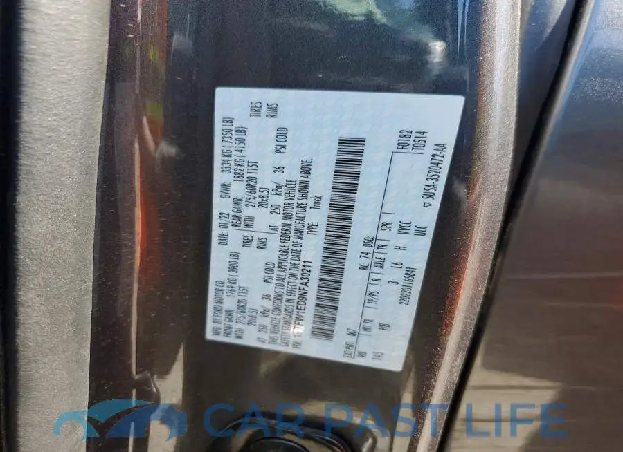 1FTFW1ED9NFA30211# 12