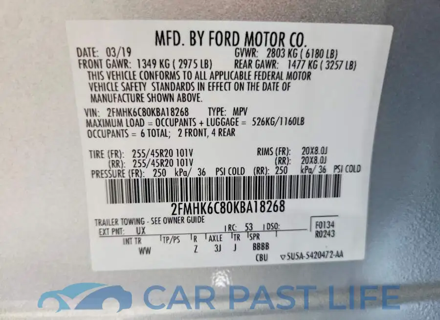 2FMHK6C80KBA18268# 13