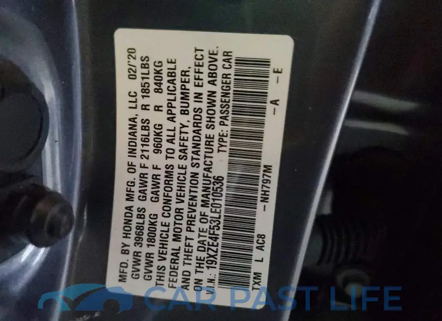 19XZE4F53LE010536# 12