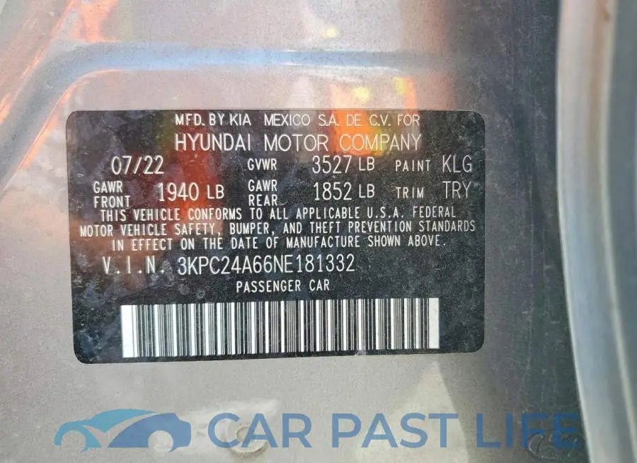 3KPC24A66NE181332# 12