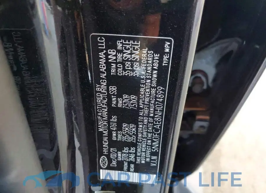 5NMJFCAE8NH074899# 12