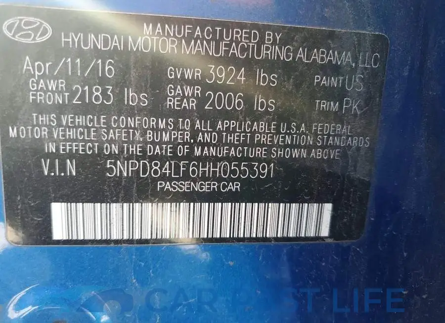 5NPD84LF6HH055391# 12