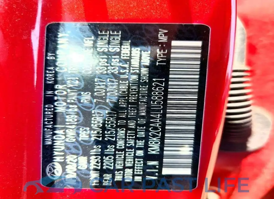 KM8K2CAA4LU588621# 12