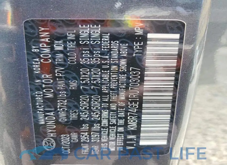 KM8R74GE1RU703037# 14
