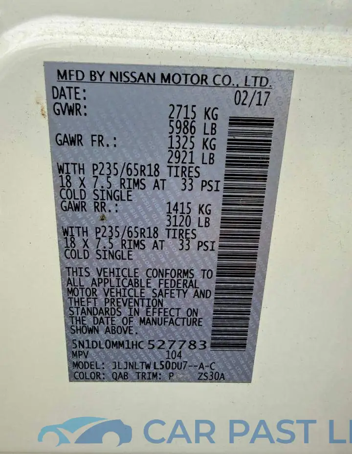 5N1DL0MM1HC527783# 10