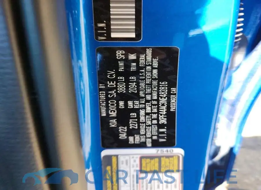 3KPF44AC3NE482816# 12