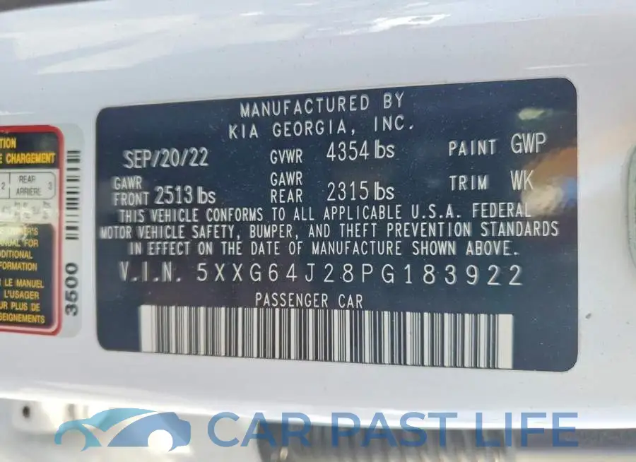 5XXG64J28PG183922# 12
