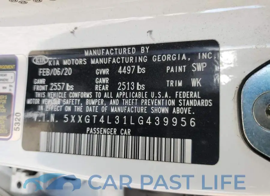 5XXGT4L31LG439956# 12