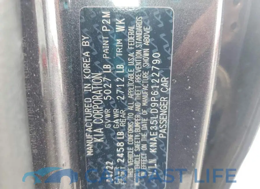 KNAE35LD9P6122790# 12