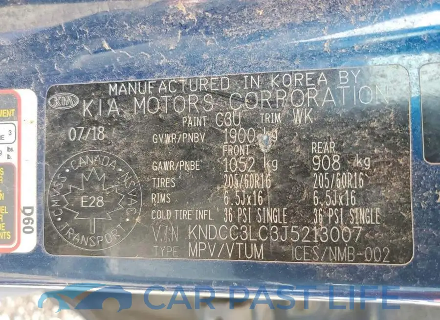 KNDCC3LC3J5213007# 13