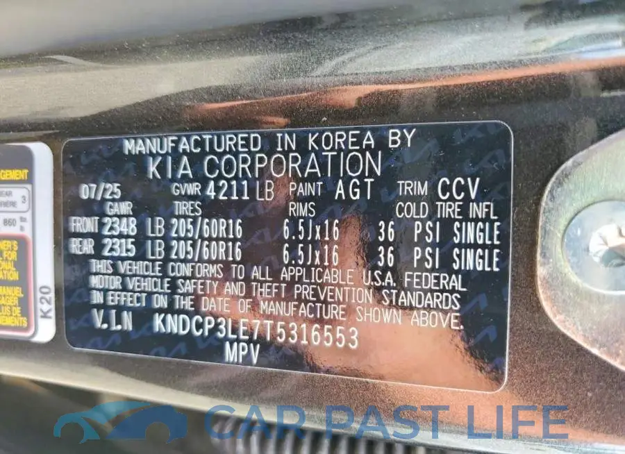 KNDCP3LE7T5316553# 13