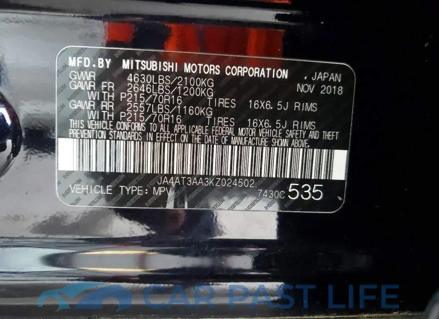JA4AT3AA3KZ024502# 12
