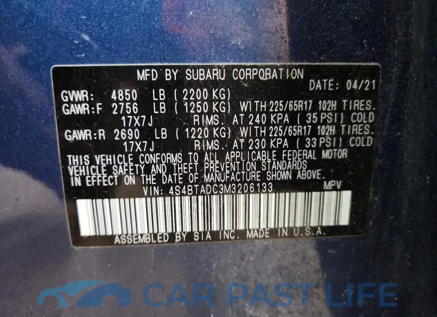 4S4BTADC3M3206133# 13