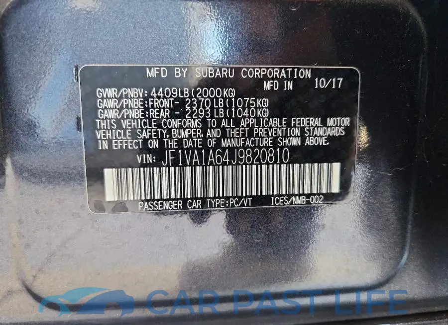 JF1VA1A64J9820810# 12