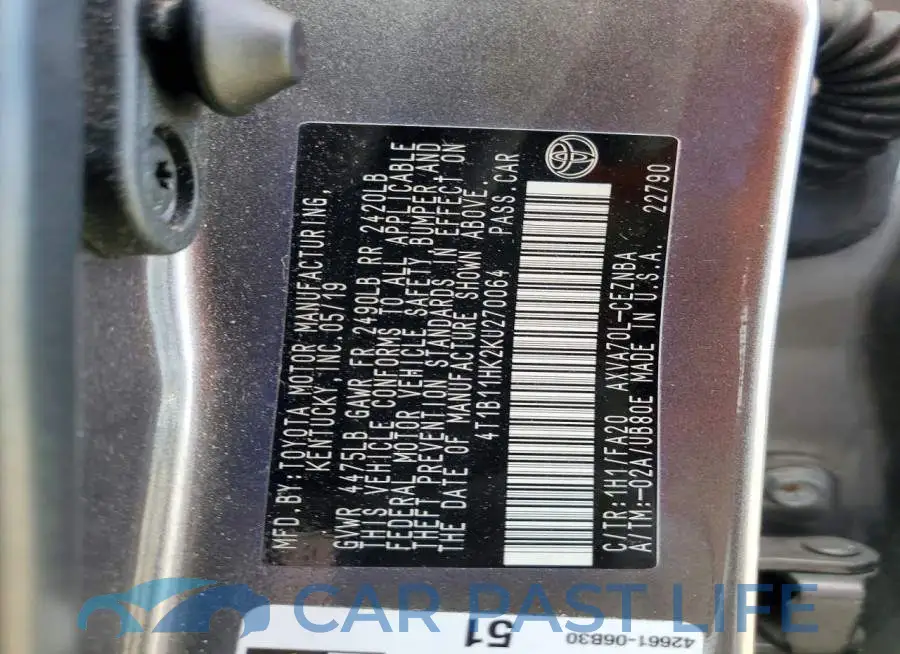 4T1B11HK2KU270064# 13