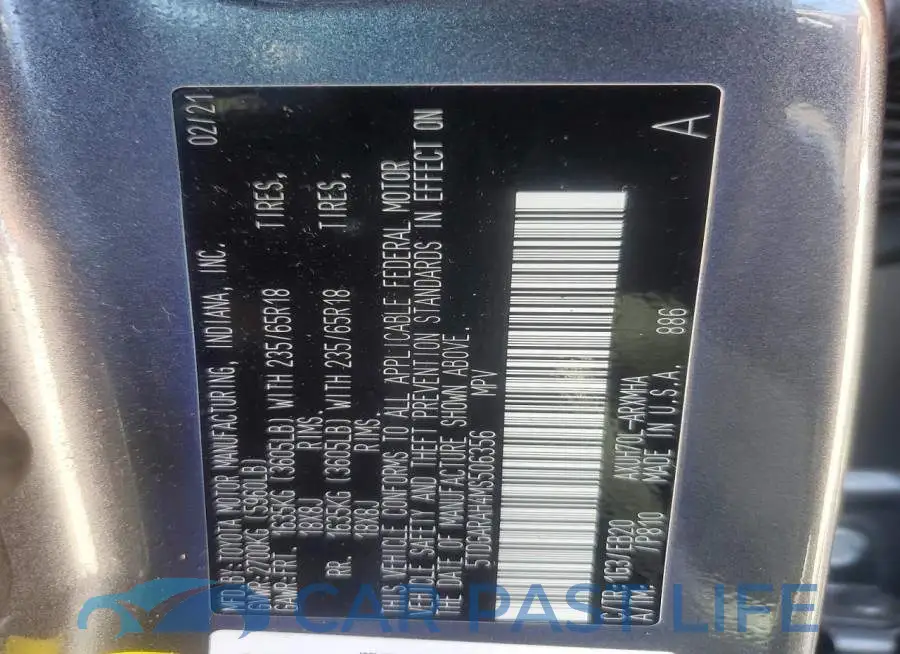 5TDGARAH4MS506356# 13