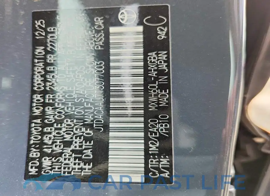 JTDACAAU7T3077003# 12