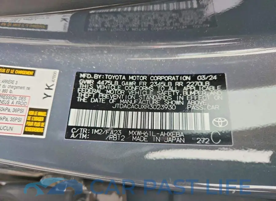 JTDACACUXR3023930# 12