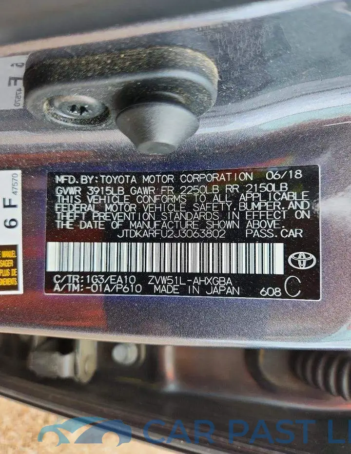 JTDKARFU2J3063802# 12