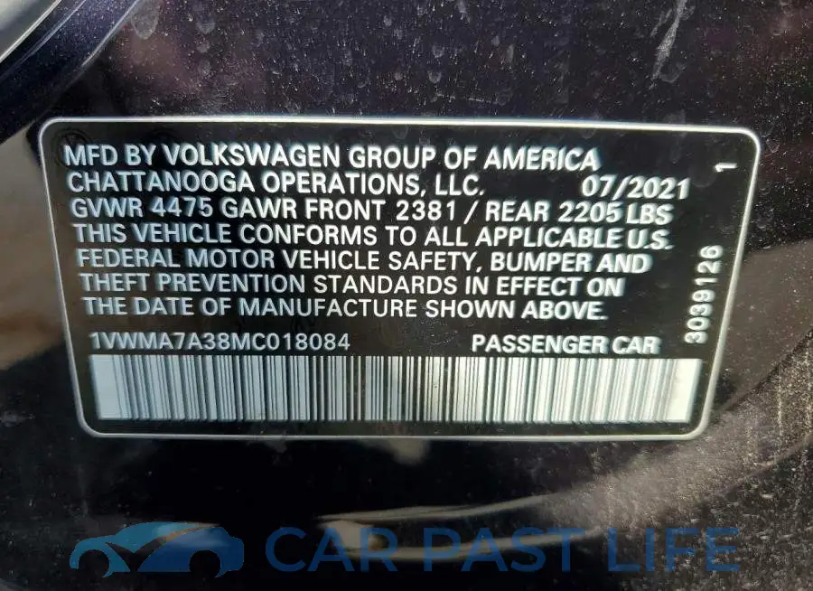 1VWMA7A38MC018084# 12