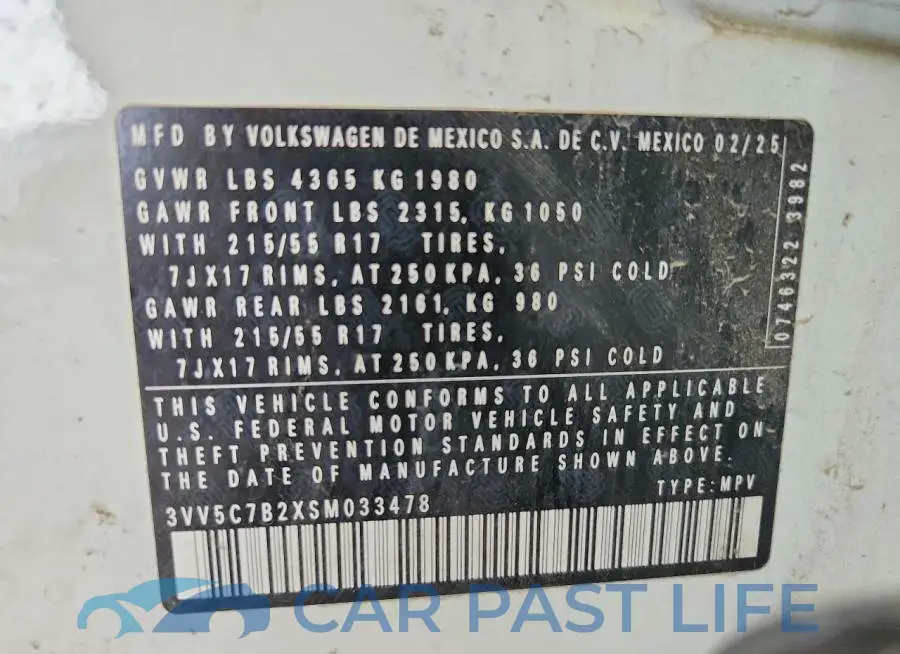 3VV5C7B2XSM033478# 13