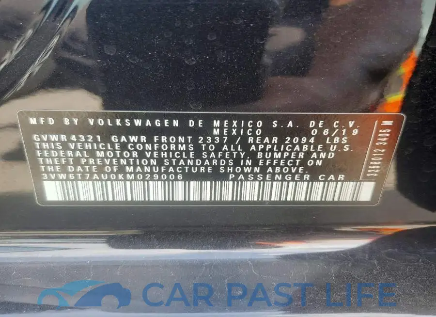 3VW6T7AU0KM029006# 12