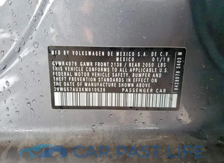 3VWG57AUXKM010526# 12