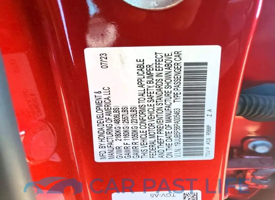 19UUB5F56PA005463# 12