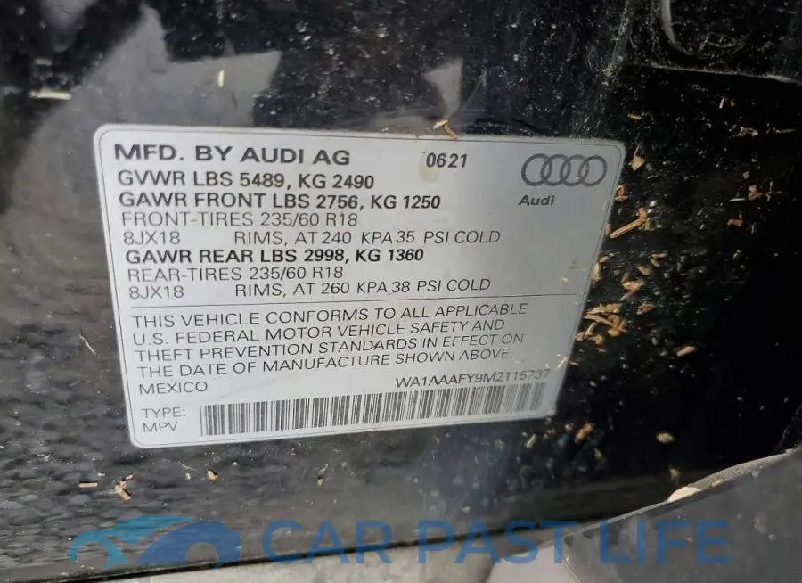 WA1AAAFY9M2115737# 13