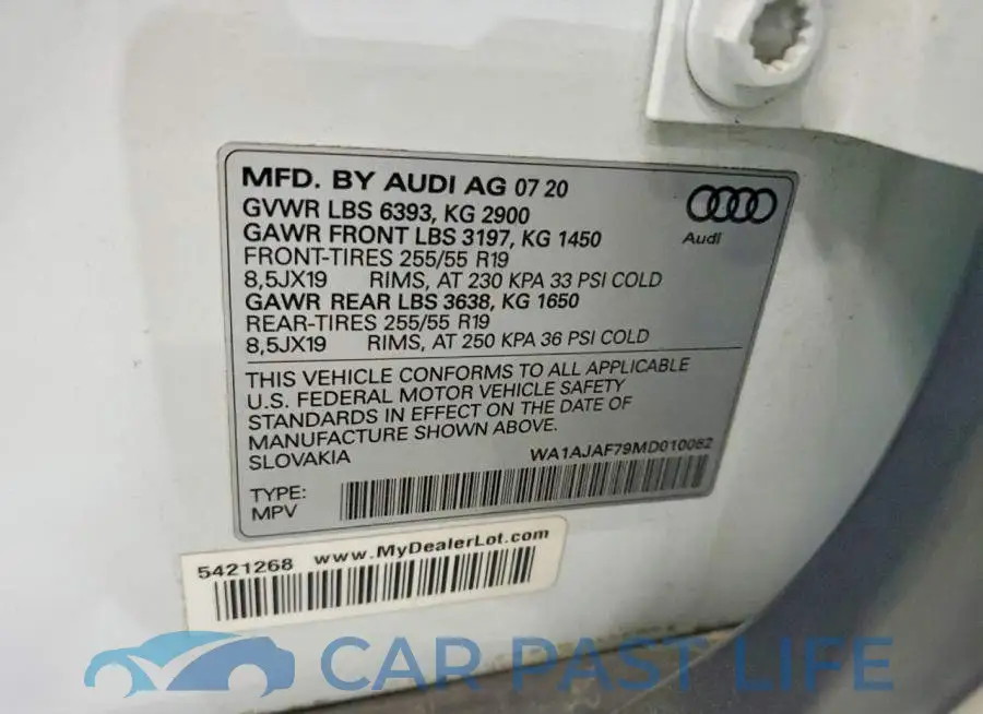 WA1AJAF79MD010062# 13