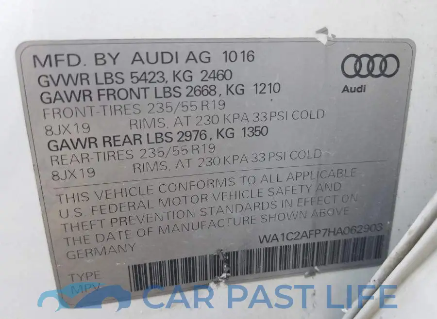 WA1C2AFP7HA062903# 10