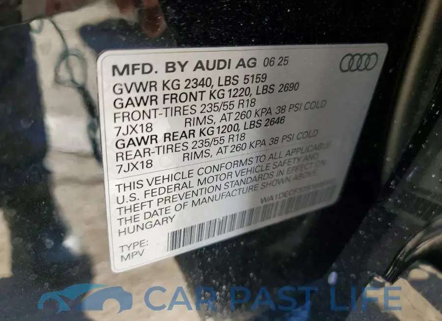 WA1DECF37S1095931# 12