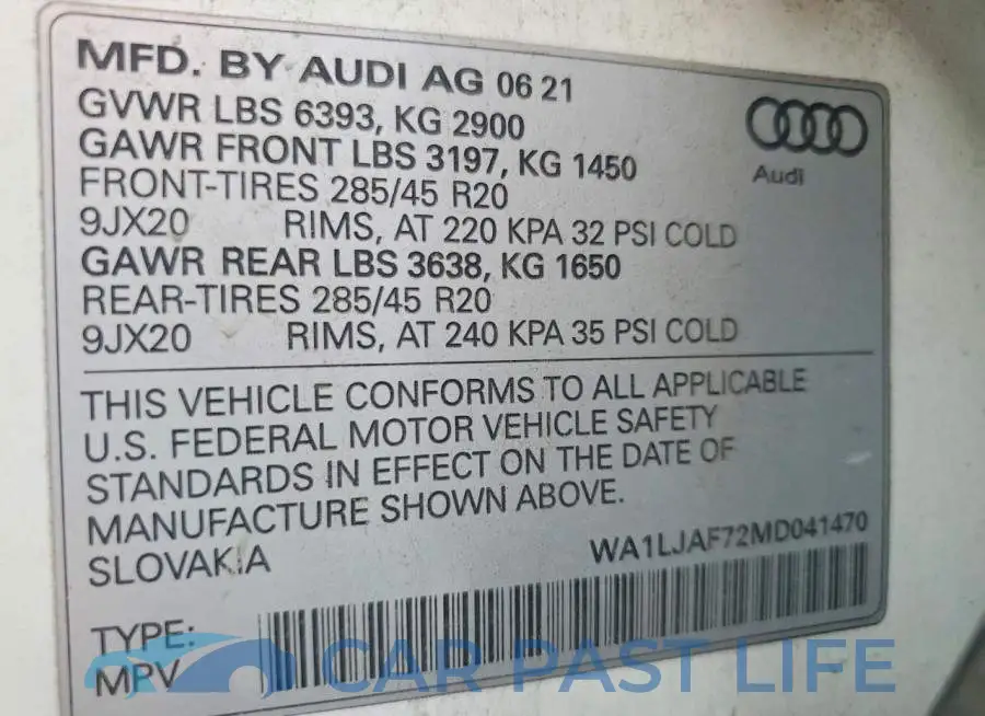 WA1LJAF72MD041470# 13