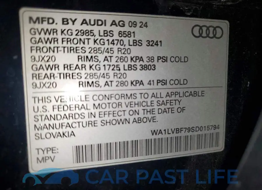 WA1LVBF79SD015794# 13