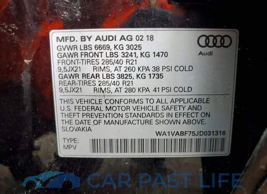 WA1VABF75JD031316# 14