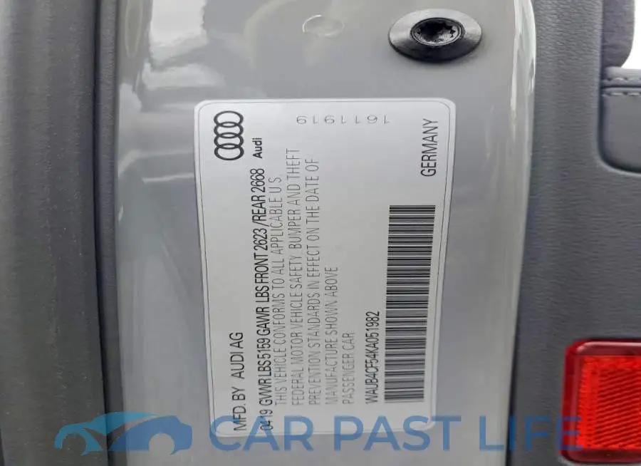 WAUB4CF54KA051982# 12