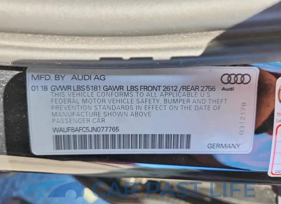 WAUF8AFC5JN077765# 12