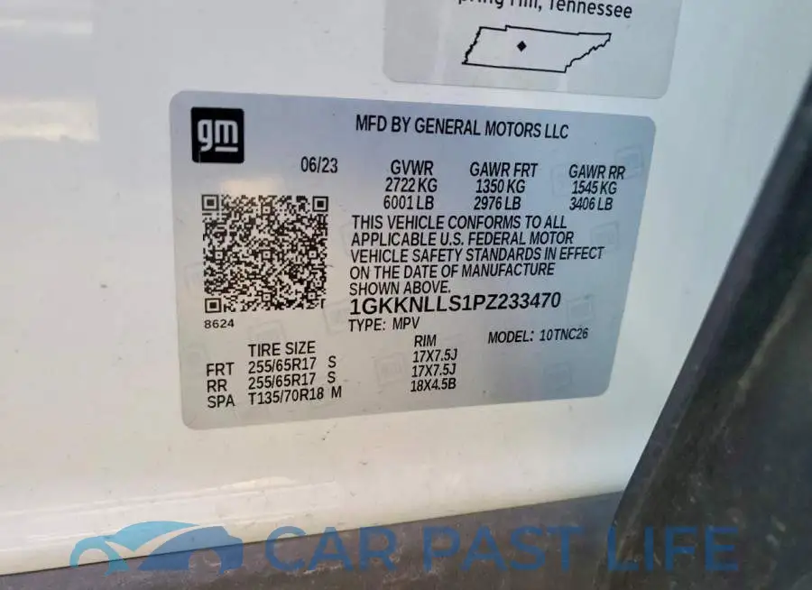 1GKKNLLS1PZ233470# 13