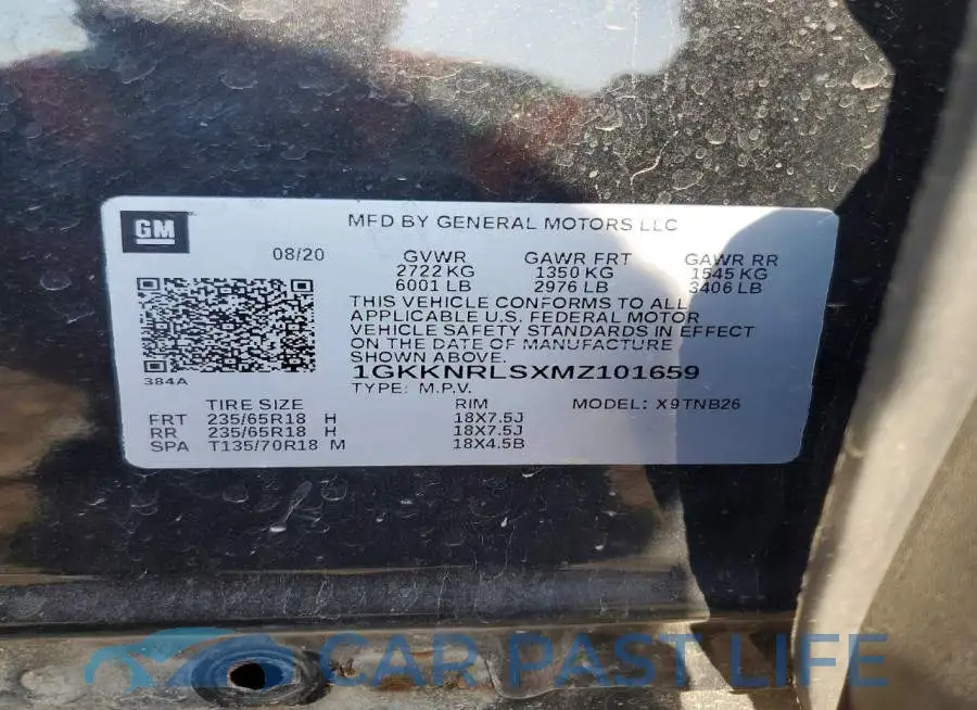 1GKKNRLSXMZ101659# 13
